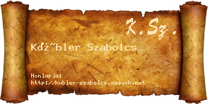 Kübler Szabolcs névjegykártya