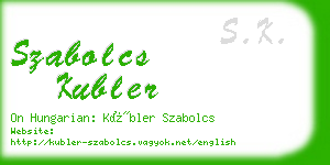 szabolcs kubler business card